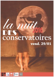 Affiche 3e Nuit des conservatoires vendredi 29 janvier 2016
